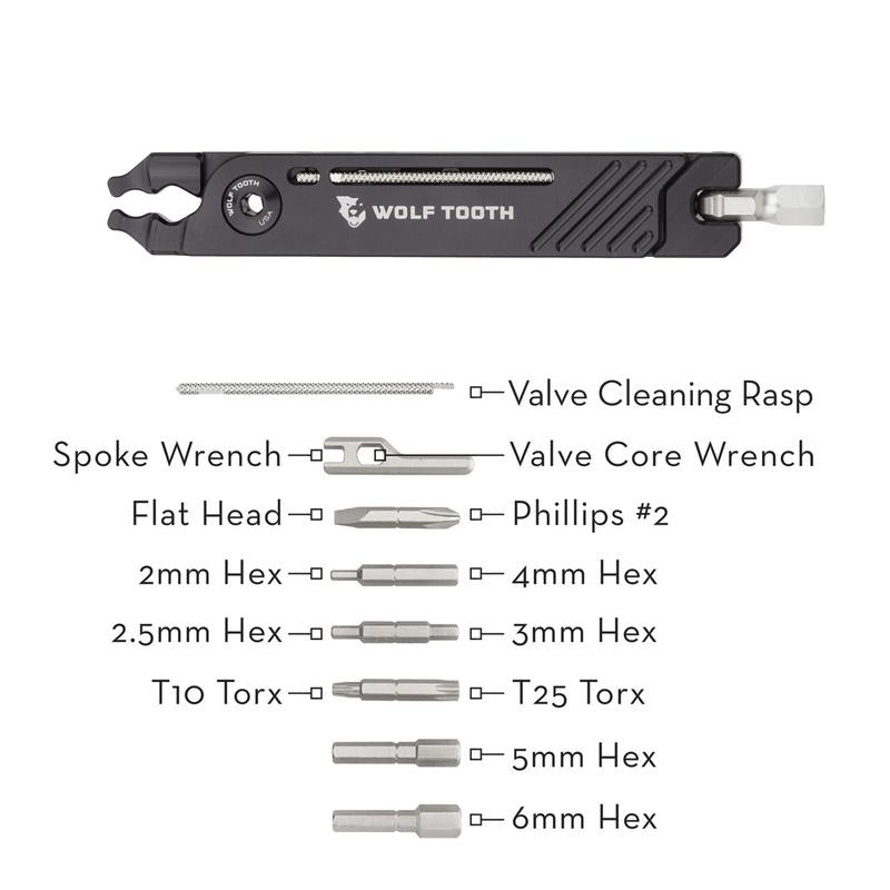 Multitool Wolf Tooth 8-Bit Pack Pliers Ultra-light