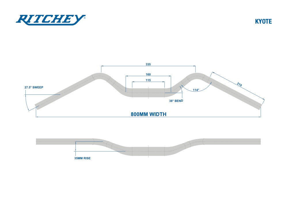 Guidon Ritchey Touring Kyote Comp Noir mat