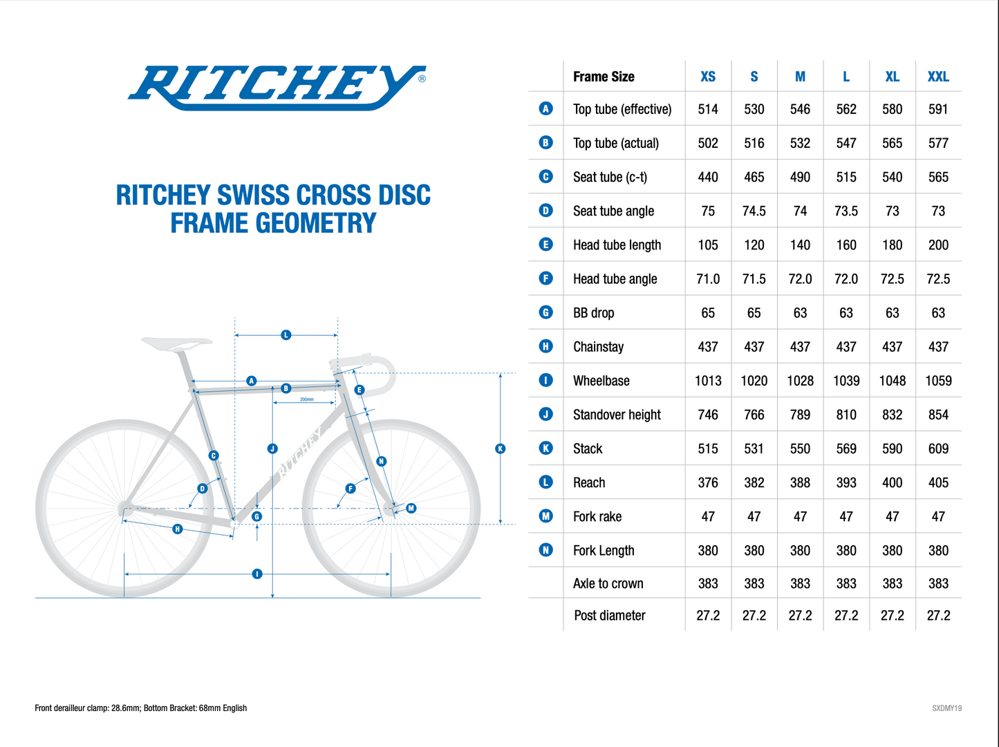 Kit cadre Ritchey Swiss Cross Red 50ème Anniversaire