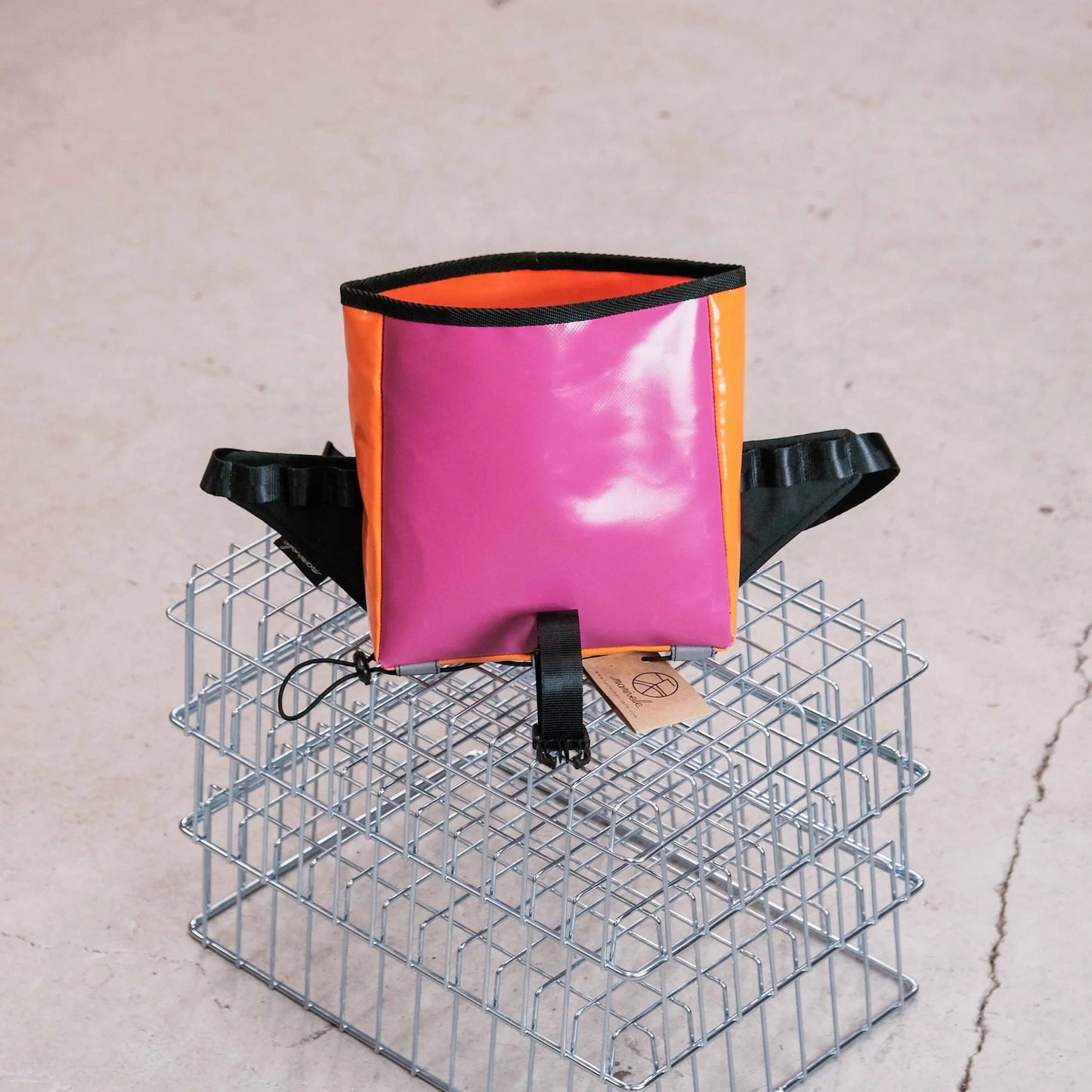 Sacoche Banane Cycles Manivelle - Orange / Magenta