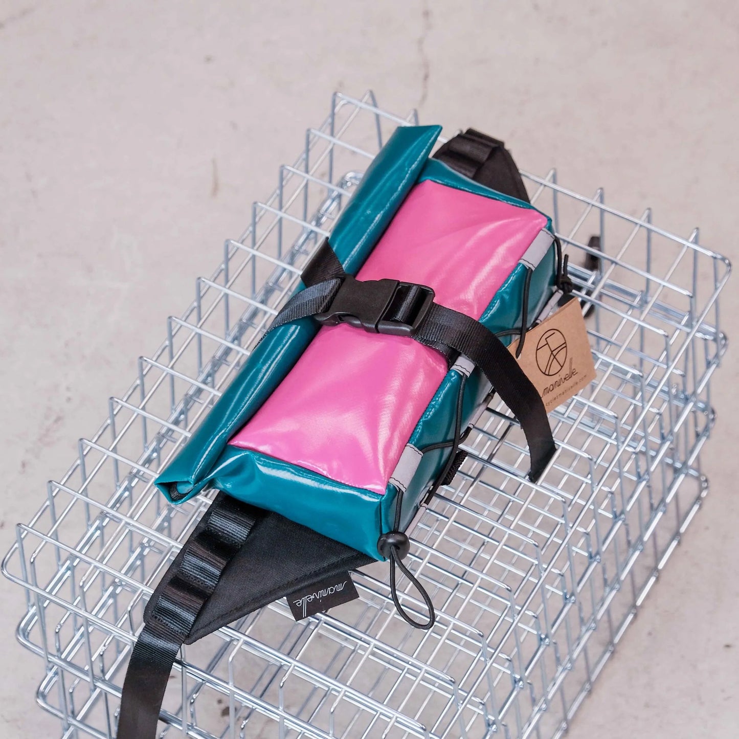 Sacoche Banane Cycles Manivelle - Vert Canard / Magenta
