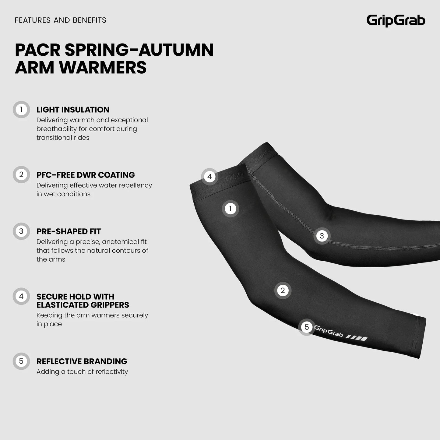 Manchettes GripGrab PACR Spring-Autumn Arm Warmers
