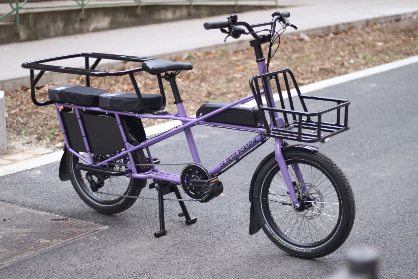 Demo Bike - Vélo cargo à assistance électrique Le Petit Porteur E-Longtail - Lilas