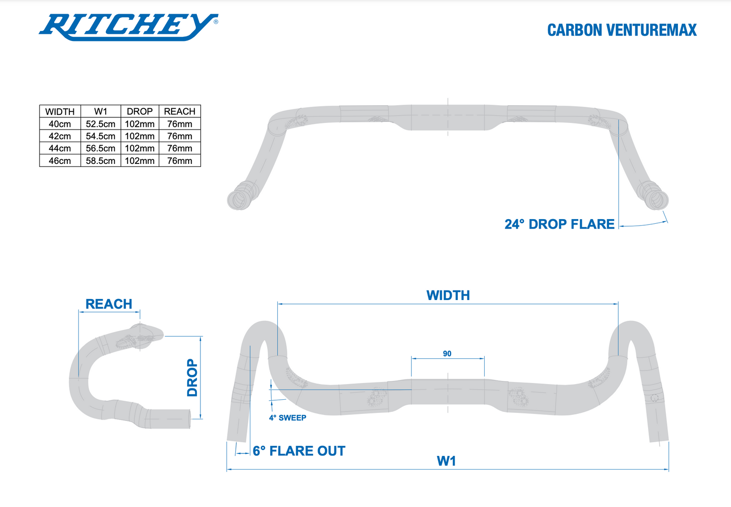 Cintre Gravel Ritchey WCS VentureMax Carbone