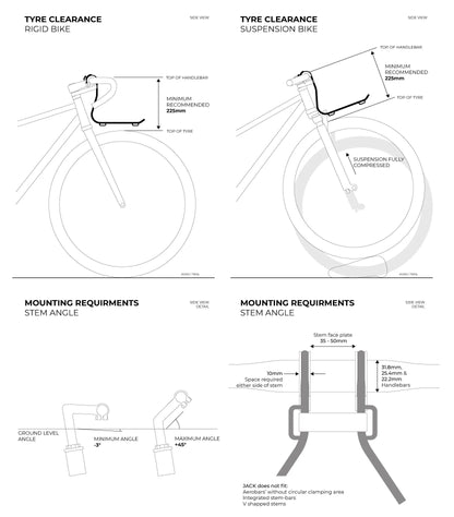 Porte-bagages Avant Jack the Bike Rack - Noir / Jaune