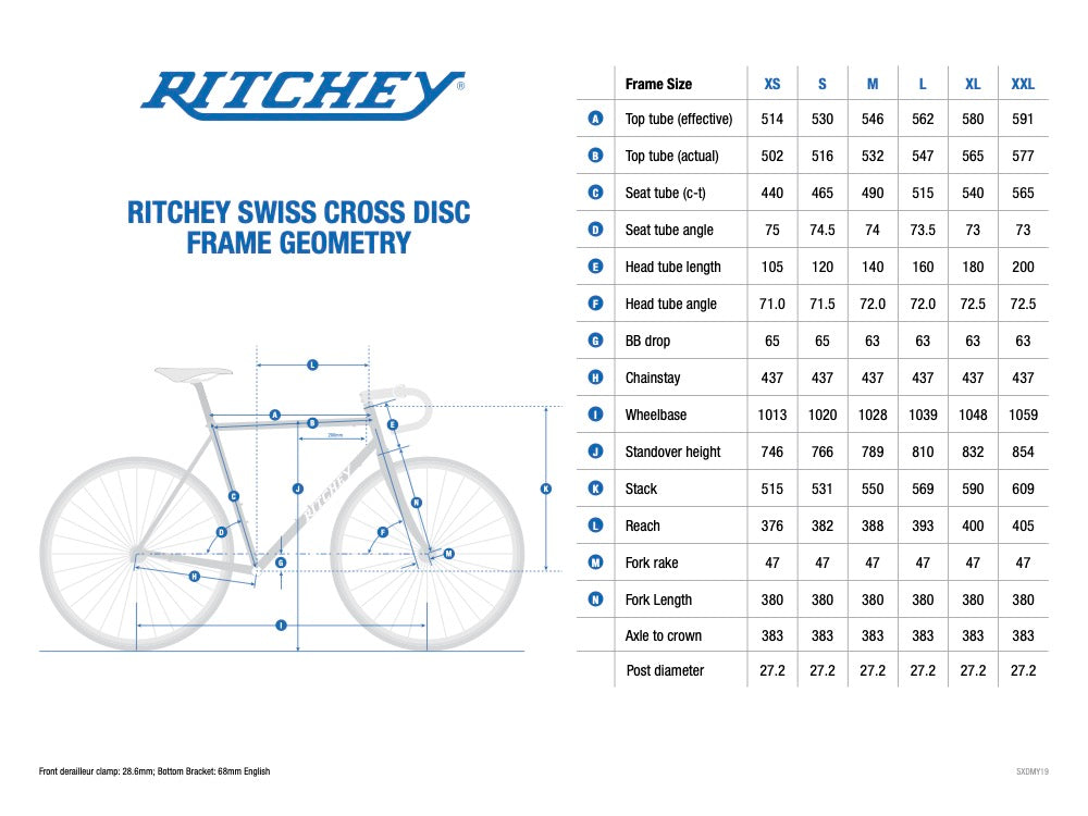 Kit cadre Ritchey Swiss Cross - Blanc / Logo Rouge