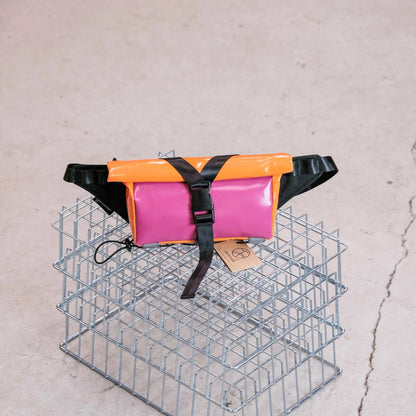 Sacoche Banane Cycles Manivelle - Orange / Magenta