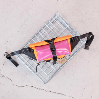 Sacoche Banane Cycles Manivelle - Orange / Magenta